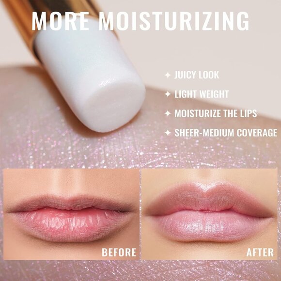 🆕 Moisture Shine Pink Nude Lipstick Sheer Coverage Juicy Look Glossy Finish - Picture 5 of 10